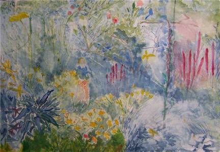 woman in garden 54x34cm